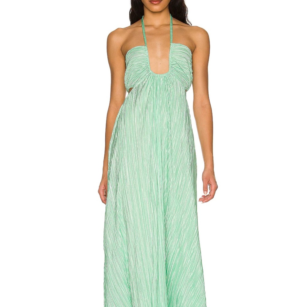 Love Shack Fancy Julissa Halter Maxi Dress gown Emerald